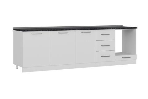 MİNAR 280 CM MUTFAK DOLABI BEYAZ 280-B3-ALT MODÜL