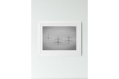 ELEKTRİK DİREĞİ TABLO, BEYAZ ÇERÇEVE, 18X24