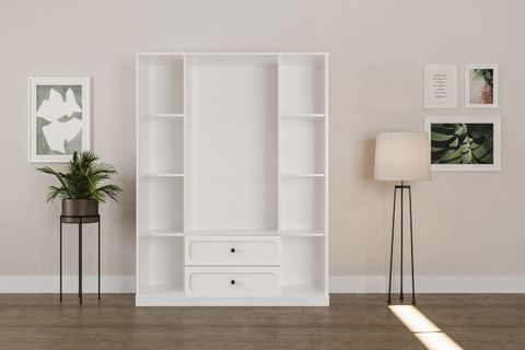 WİLLOW GARDIROP BEYAZ, 4 KAPAKLI, 2 ÇEKMECELİ