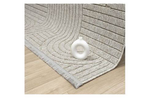 LARA İSKANDİNAV DOKUMA BUKLELİ MAKİNE HALISI, GRİ, DS623,  160X230