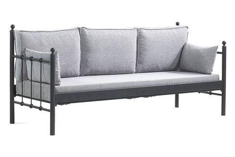 LALAS METAL SOFA SEDİR ÜÇLÜ KOLTUK, FÜME, 70X200