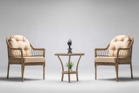 TOSİ RATTAN BAHÇE BALKON SETİ, KREM