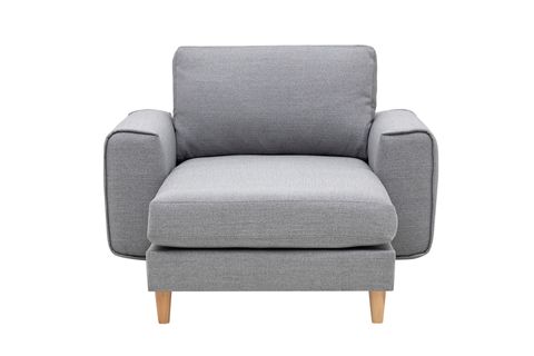 MERLİN DAYBED, FİTİLLİ KOL, NATUREL AYAK, KETEN KUMAŞ, GRİ