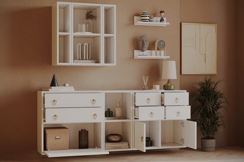 BK ÇOK AMAÇLI DOLAP, 6 ÇEKMECE 1 DÜŞER KAPAKLI, KBR