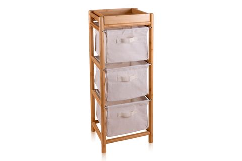 THE MİA BAMBU 3 BEZ ÇEKMECELİ DOLAP RAF, 90X35X30 CM