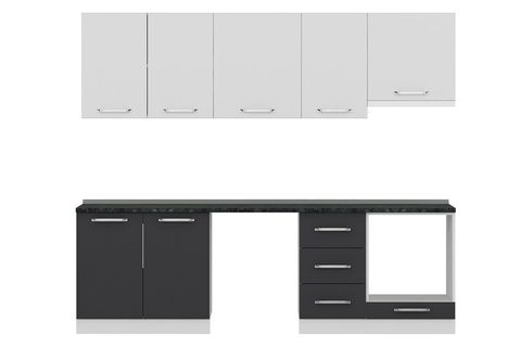 MİNAR 255 CM MUTFAK DOLABI BEYAZ ANTRASİT 255 A13