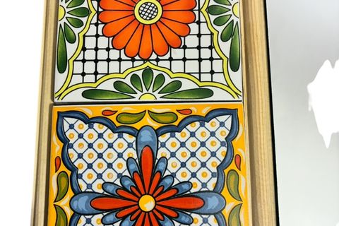 COLORS EL YAPIMI MASİF AHŞAP AYNA