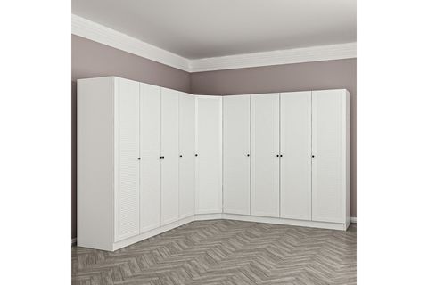 KALE MENTEŞELİ DOLAP 121, 6+ KAPAKLI BEYAZ 190 CM