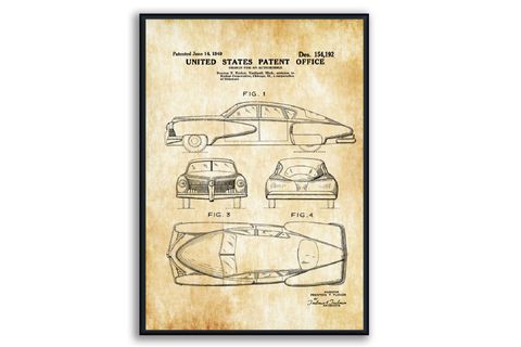 AHŞAP ÇERÇEVELİ VİNTAGE TABLO SETİ, CAR, 50X70