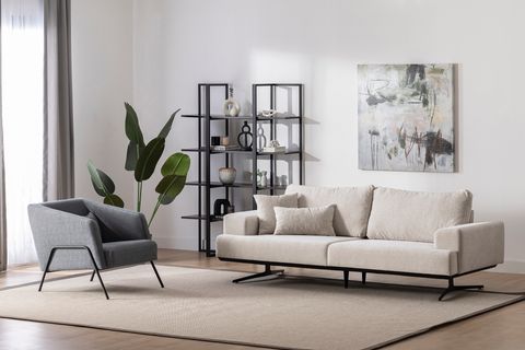 KAMIN NEW ŞÖNİL KOLTUK TAKIMI, GRİ EKRU
