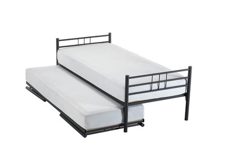 YAVRULU İKİZ METAL KARYOLA, SİYAH, 90X200