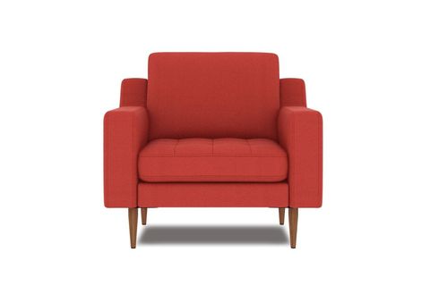 NORMOD TEKLİ KOLTUK, KIRMIZI, CEVİZ AYAK