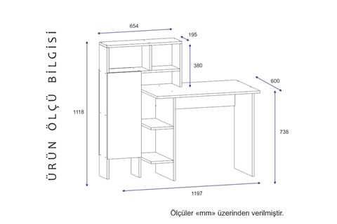 ARNETTİ BUĞRA DOLAPLI RAFLI ÇALIŞMA BİLGİSAYAR MASASI, BEYAZ - BUĞRA