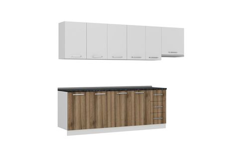 MİNAR EZGİ 280 CM MUTFAK DOLABI BEYAZ DORE 280-D10