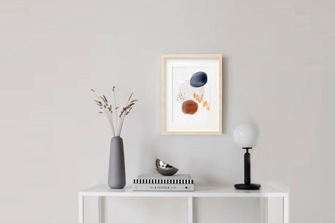 LUNGO SOYUT BASKILI POSTER TABLO, BEJ ÇERÇEVE, 30X40