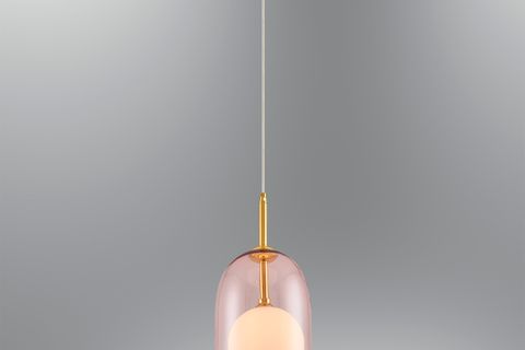 ÖZCAN AYDINLATMA 4738-2A-10 SUPA  TEKLİ UZUN CAM SARKIT, PEMBE