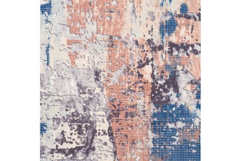 AYLEM HOME MAVİ KAHVE ABSTRACT SAÇAKLI KAYMAZ TABAN HALI 120X180