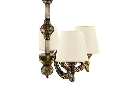 BEŞ KOLLU METAL ESKİTME CADENA AVİZE KREM ŞAPKALI