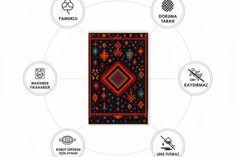 GECE ATEŞİ VİNTAGE DOKUMA TABAN HALI, 407 YNG, 60X120 CM
