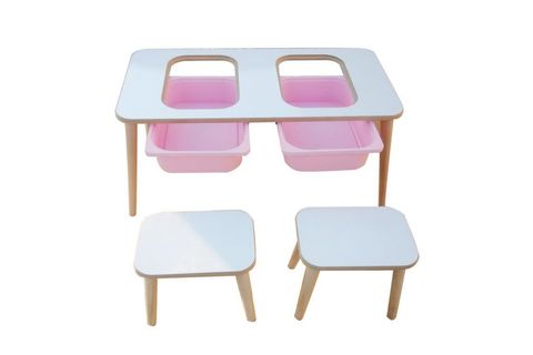 AHŞAP OYUN AKTİVİTE MASASI VE SANDALYE TAKIMI