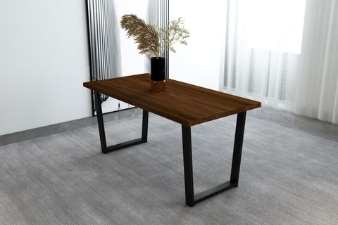 WOODESK ILGIN MASİF YEMEK MASASI CEVİZ RENK, 140X70, CPT7012-140