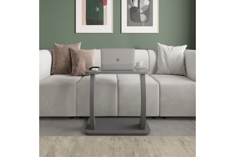 HULK TEKERLEKLİ GENİŞ YAN SEHPA, ANTRASİT