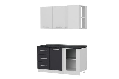 MİNAR 150CM KÖŞE MUTFAK DOLABI BEYAZ ANTRASİT K150A3