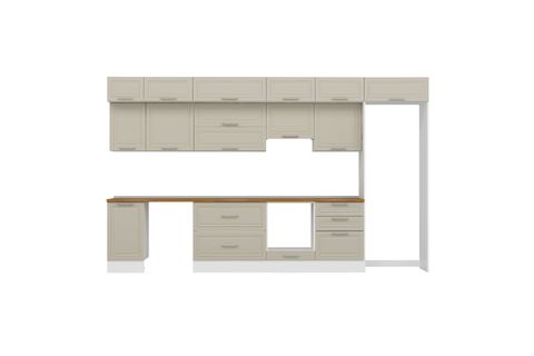 ALVİNKA 395X240 CM KLASİK MEBRAN MUTFAK DOLABI, MB E90S45S60 1 MEBRAN KUMTAŞI SUNTALAM