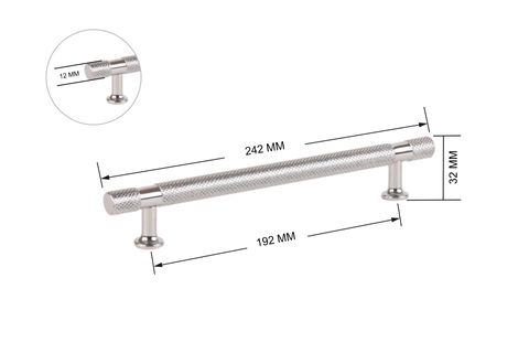 ZİRVE FULYA ALÜMİNYUM KULP, KROM, 192 MM