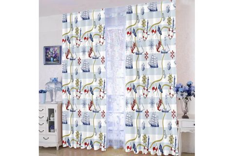 DENİZCİ MAVİ YELKEN ÇOCUK ODASI FON PERDE 5167 140X200
