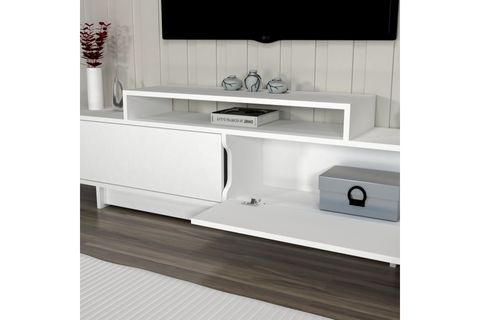 ARNETTİ GRASYAS DOLAPLI TV SEHPASI, BEYAZ