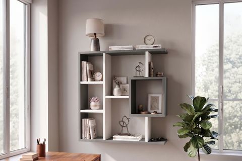 ENDA HOME YEGANE ÇİFT KULLANIMLI DUVAR RAFI BEYAZ-ANTRASİT