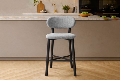 TERA BAR MUTFAK SANDALYESİ, KROM KAPLAMA AYAKLI, GRİ