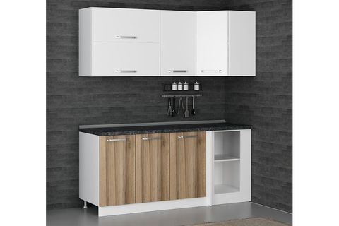 MİNAR 185CM KÖŞE MUTFAK DOLABI BEYAZ DORE K185D3