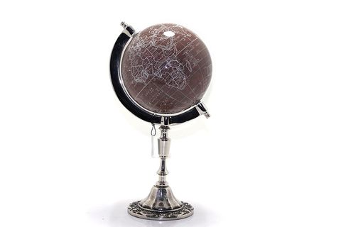 LİVAVA METAL STANDLI YERKÜRE BİBLO, KAHVE, 18X35