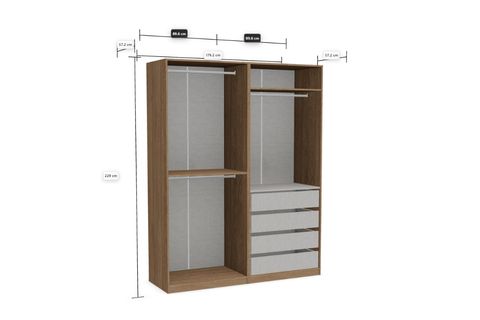 LUNA NOX GARDIROP, MEŞE, 4 KAPAKLI