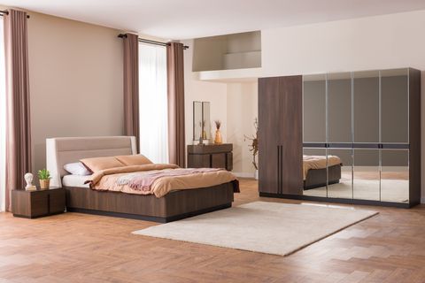 LİNE GARDIROP, CEVİZ, 6 KAPAKLI