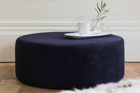 VİNDA YUVARLAK MODERN PUF, LACİVERT