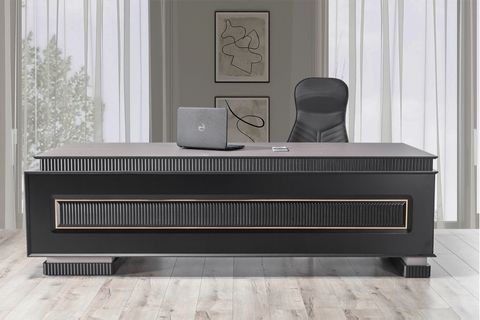 KUMSAL BETA KABLOSUZ ŞARJLI OFİS ÇALIŞMA MASASI, ANTRASİT