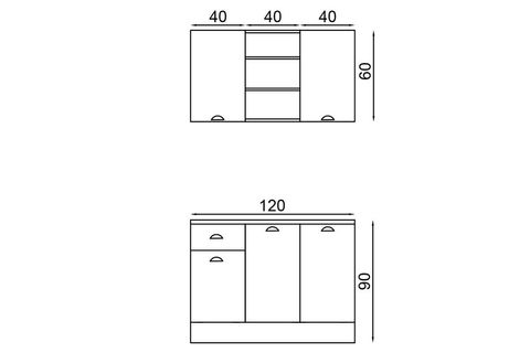 FORME MİNİ MUTFAK DOLABI, 120 CM