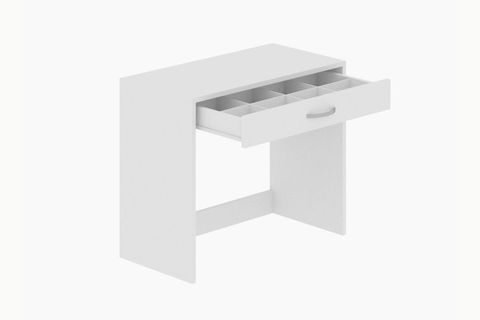 ARYA NOVELLA BÖLMELİ ORGANİZER ÇEKMECELİ MAKYAJ MASASI, BEYAZ, KULPLU