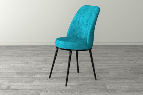 ROVENA LEONA AÇILABİLİR MUTFAK MASASI TAKIMI, SİYAH MERMER DESEN, TURKUAZ, 132X84