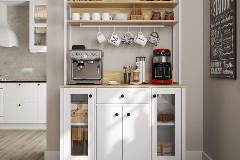 LUMERA KAHVE KÖŞESİ AİRFRY DOLABI, 4 KAPAKLI 1 ÇEKMECELİ, BEYAZ