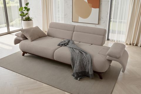 ALASKA SIRT MEKANIZMALI CEVİZ KASALI ÜÇLÜ KOLTUK, TURUNCU