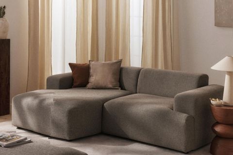 ELSA KETEN MİNİ KÖŞE KOLTUK, SOL KÖŞE, KAHVERENGİ