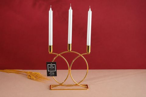 MBA GEOMETRİ ŞAMDAN MUMLUK, GOLD, 20X7X24 CM