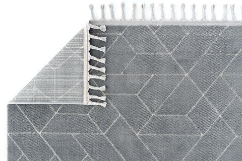 EKO HALI URBAN URB 03 GRİ BEYAZ ETNİK HAV TOZ VERMEZ YUMUŞAK KESME YOLLUK HALI 100X500