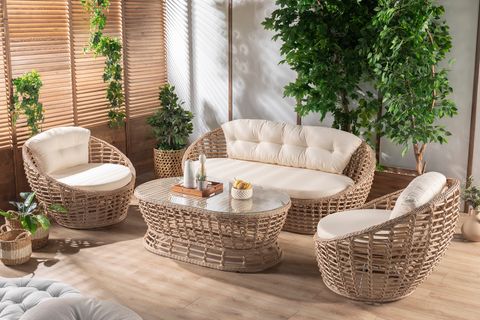 İSABEL RATTAN DÖNERLİ BAHÇE TAKIMI, CAPPUCCİNO