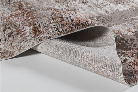ATLAS HALI FRAPE FP02B KAHVE KREM TURUNCU MODERN SALON HALISI 100X200