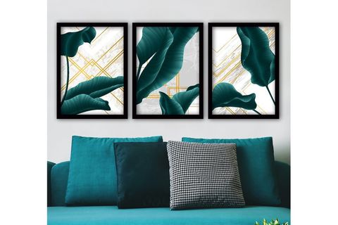 TABLO CENTER ÜÇLÜ TABLO SETİ, SİYAH ÇERÇEVE, 35X45, 3SC74